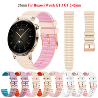 Tali Jam Tangan Silikon 20mm 8 Warna dengan Gesper Pin, Kompatibel dengan Jam Tangan Sport Mewah untuk Wanita, Pengganti Amazfit GTS 3/2/2e