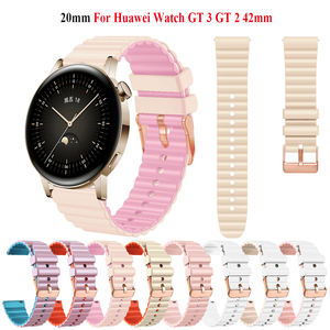 Correas de Silicona de 20 mm con Hebilla de 8 Colores, Compatibles con Relojes Deportivos de Lujo para Mujer, Repuesto para <span class=keywords><strong>Amazfit</strong></span> <span class=keywords><strong>GTS</strong></span> <span class=keywords><strong>3</strong></span>/2/2e - Product Image 3