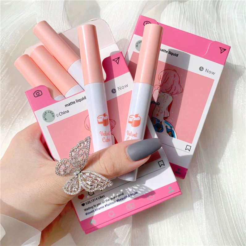 5 colour cigarette lipstick MUGELEEN Five Pack Matte Velvet Lipstick Set