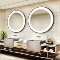 Professional Magnifying LED Makeup Mirror for Hotel Vanity Smart Shaving Mirror with Clock ETL Certified Custom Label