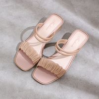 2026 Damen Mode Sommer Eckige Zehenpartie Hochhackige Sandalen Europa Damen Mädchen Outdoor Casual Einkaufs-Slipper