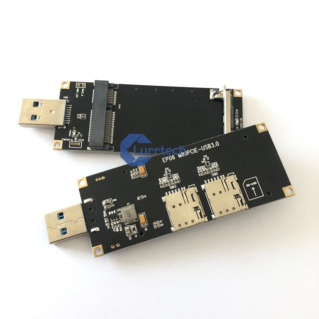 MINIPCIE to USB Adapter 4G Lte Wireless Solution PCIE to Usb Type Black with Dual Simcard Module Accessories 4G Adapter PCIE USB
