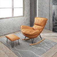 Fauteuil à bascule Lobster, design moderne et minimaliste, structure métallique, pour balcon, salon, mobilier de maison, style léger et luxueux, chaise longue individuelle décontractée
