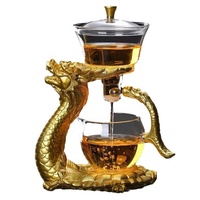 Service à thé créatif automatique en verre borosilicate, design moderne et écologique, théière Kung Fu Dragon pour une utilisation à domicile