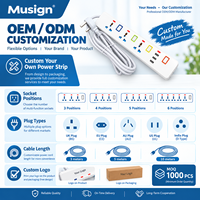 Multiprise USB-C en gros avec 3 ports USB-C et 4 prises CA, IP41, 2500W, avec port USB