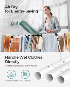 Séchoir à <span class=keywords><strong>linge</strong></span> en métal robuste pliable <span class=keywords><strong>pour</strong></span> balcon, buanderie, intérieur, extérieur, usage domestique - Product Image 6