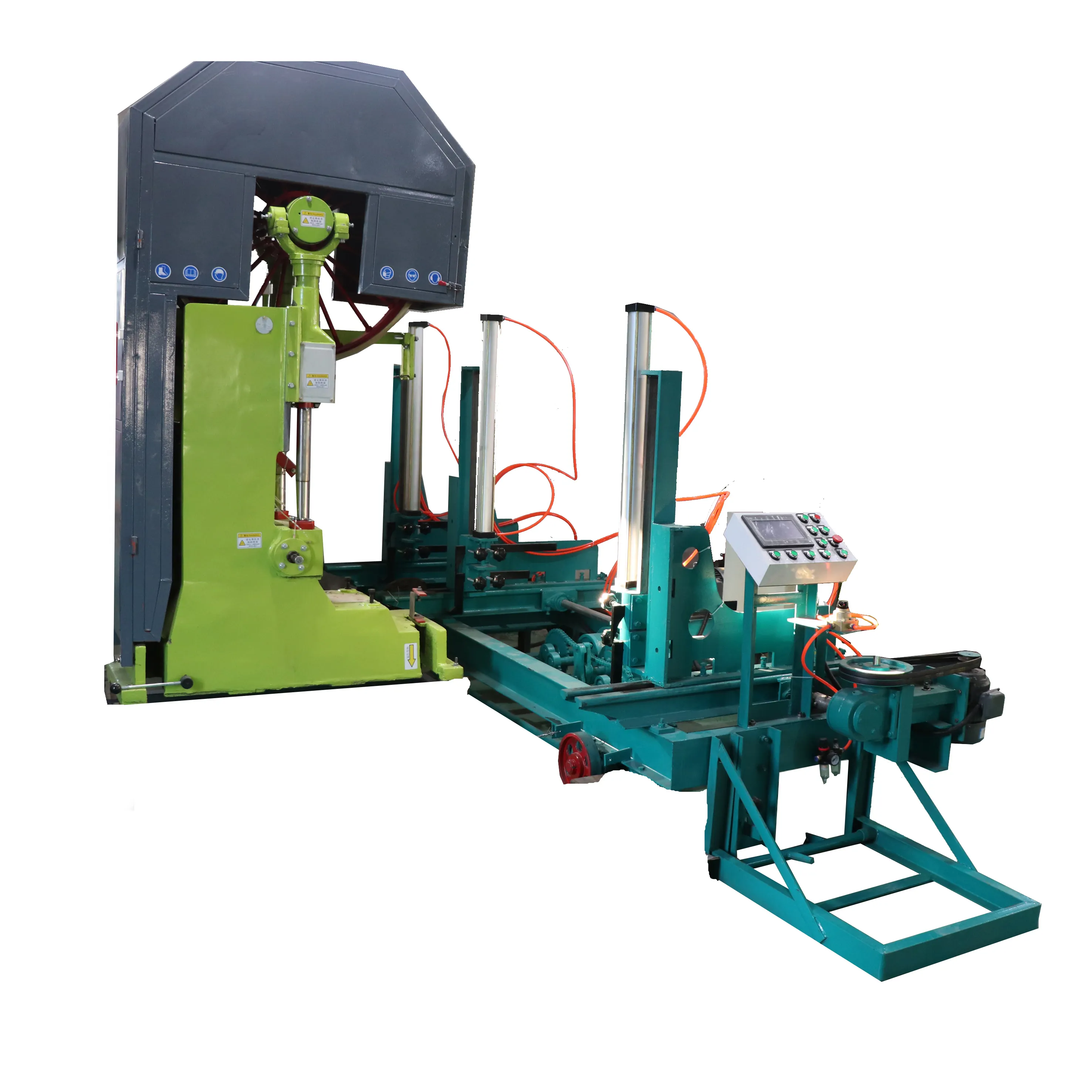 vertical band sawmill with CNC carriage automatic wood cutting machine