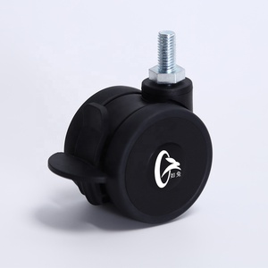 Hochbelastbare 50mm 65mm Schwarze Universal-Rollen aus Kunststoff mit Bremse Lenkrollen für Badezimmer - Product Image 2