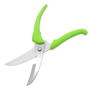 Stainless Steel <b>Kitchen</b> <b>Scissors</b> Green Elbow Shape Springback Home Use Multi Purpose Cutting Tool - Product Image 2