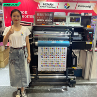 ZUNSUNJET Tiga in Satu A1 UV DTF Printer 60cm dengan Laminator Roll-Flat terintegrasi AB stiker Film multifungsi