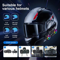 Headset Nirkabel Helm Motor Y13, Speaker, Mendukung Panggilan Hands-free, Earphone untuk Pengendara