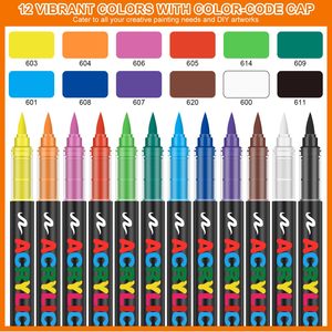 Acrylic Paint Brush Markers 100 Colors Acrylic Paint Pens for Rock, Glass <b>Painting</b>, Ceramic, Wood, Canvas, Fabric, Photo Album - Product Image 6