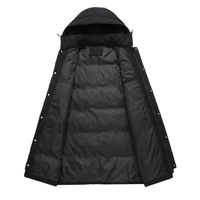 Veste d'hiver matelassée en coton écologique pour homme, à capuche longue, épaisse, chaude, isolante, coupe-vent, longueur genou, pour temps froid