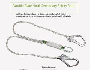 El mejor arnés de seguridad para la construcción, cuerda de escalada al aire libre <span class=keywords><strong>con</strong></span> <span class=keywords><strong>dos</strong></span> ganchos a presión - Product Image 5