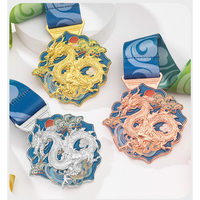 Trophée de médailles de championnats de courses de bateaux-dragons Cadeaux souvenirs Impression UV personnalisée Prix de la compétition du festival de bateaux-dragons Médaille de bateaux-dragons