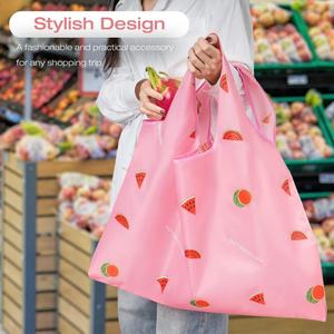 Sac de courses réutilisable en polyester, écologique, mignon, pliable et portable pour supermarché - Product Image 6