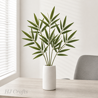 Arbres artificiels en plastique de 50 cm, verdure, brindilles, fausses feuilles, écologiques, résistants à l'eau, légers, prêts à l'emploi, pièce décorative