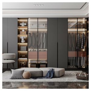Fabricant chinois de systèmes de placards muraux sur mesure, placards modernes pour chambre à coucher, portes coulissantes en bois, dressing - Product Image 1