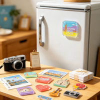 Aimant de réfrigérateur personnalisé en résine époxy avec logo, aimant de réfrigérateur souvenir carré, rectangulaire ou en dôme, sur mesure OEM, vente en gros