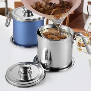 1.7 l 304 בקבוק שמן נירוסטה מסנן בית מטבח ביתי מיכל אחסון שמן עם מסננת מתכת לשימוש מזון - Product Image 3