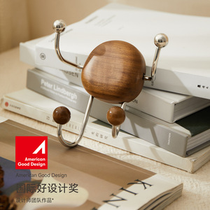 Walnut Wood Vintage <b>Coat</b> Hooks Suction Cup No Drill Easy Installation Home Use Hat And <b>Robe</b> Hanger - Product Image 4
