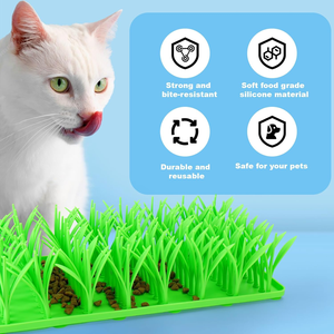 Nouveau design Tapis de nourriture lente en forme d'<span class=keywords><strong>herbe</strong></span> en silicone avec ventouse Tapis d'alimentation portable pour animaux de compagnie Tapis antidérapant pour animaux de compagnie - Product Image 4