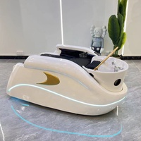 Lit de shampooing de salon spa moderne chaise de massage pour le lavage des ongles avec circulation de l'eau nouveau bassin de shampooing humide à vapeur
