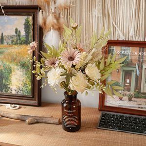 Flores Artificiales CallaFloral, Peonía de Estilo Bohemio, Decoraciones Realistas para Bodas, Tela Tejida de Plástico - Product Image 1