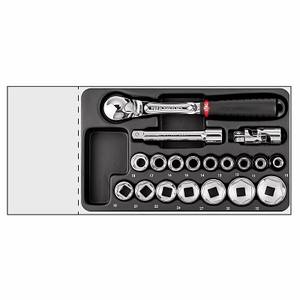 Juego de herramientas 519/605CEB, kit de llaves de vaso de 24 piezas con trinquete y extensiones para reparación automotriz - Product Image 1