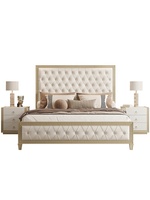 Lit en bois massif en promotion avec tête de lit personnalisable – Ensembles de chambre à coucher en bois