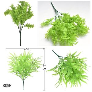 Flores artificiales de plástico duradero y plantas verdes que incluyen <span class=keywords><strong>hojas</strong></span> de <span class=keywords><strong>eucalipto</strong></span> y hierba persa - Product Image 4