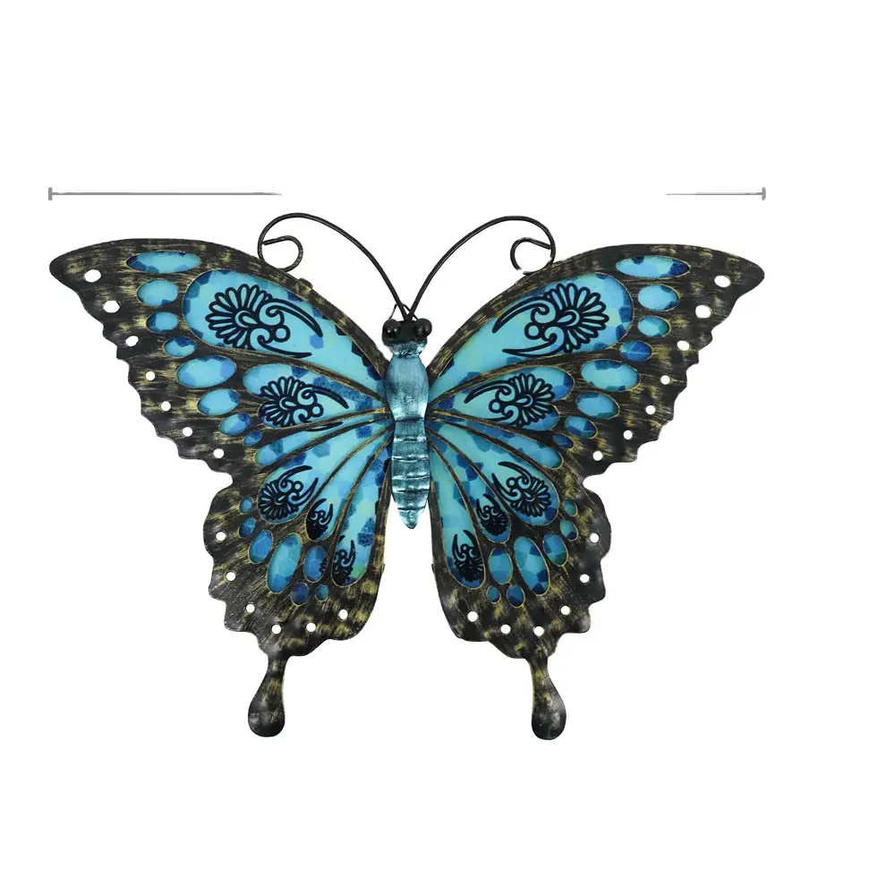 Borboleta de metal decorativa para parede, venda por atacado de artesanato de metal para casa, jardim, decoração