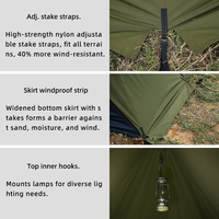 Tente extérieure en toile imperméable quatre saisons pour la randonnée et le camping Tente solo portable en coton Safari