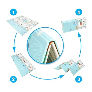 Alfombra Infantil Acolchada de XPE Reversible y Plegable de 200x180cm, Colchoneta para Bebés para Jugar en <span class=keywords><strong>el</strong></span> Suelo - Product Image 4