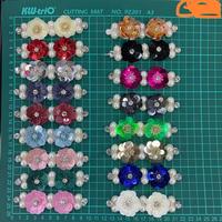 Perles de séparation en résine de luxe Design de fleurs Mode décorative Applique Patch Motif