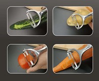 Ultrascherpe groenteschillers voor keuken, fruit, appel en aardappel, met antislip handvat, Y-vormig, van roestvrij staal en zinklegering.