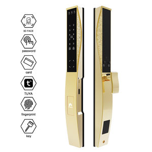 Winfree स्मार्ट नई शैली स्लिम एल्यूमीनियम संकीर्ण प्रोफ़ाइल लॉक फिंगरप्रिंट कीपैड पासकोड लिंक पासकोड टुया वाईफाई स्मार्ट दरवाजा लॉक - Product Image 1