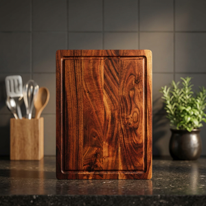 Tabla de Cortar de Madera Resistente, Rectangular, con Asa, para Preparación de Alimentos en Cocina, Hogar, Restaurante y Servicios de Catering - Product Image 1