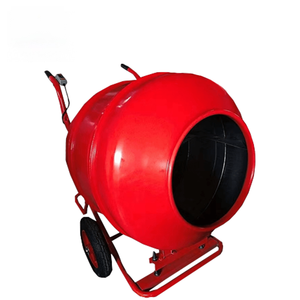 เครื่องผสมคอนกรีตสีแดงแบบใช้น้ำมันเบนซิน พร้อมเครื่องยนต์และล้อ - Product Image 6