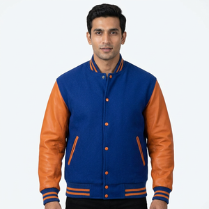 Vestes personnalisées en gros, OEM, style universitaire, blanches, respirantes, grandes tailles, pour homme - Product Image 1