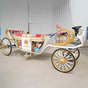 Carruaje Eléctrico de Lujo para Bodas, Sin Techo, Nuevo Producto con 4 Ruedas de Acero, Utilizado para Recorridos Turísticos Reales y Carretas Tiradas por Caballos - Product Image 4