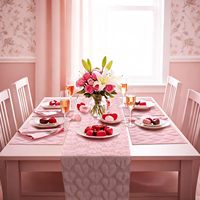Ensemble de 4 sets de table et nappes de table personnalisés en forme de cœur 3D matelassés et brodés, en fausse fourrure douce et pelucheuse, jacquard, réutilisables, lavables et durables pour la maison