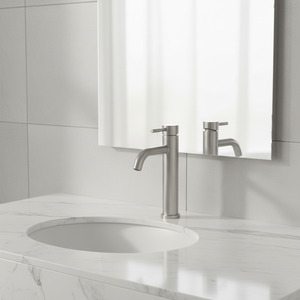 Mitigeur de lavabo moderne en acier inoxydable SUS304, mitigeur monotrou en céramique pour lavabo de salle de bain classique - Product Image 1