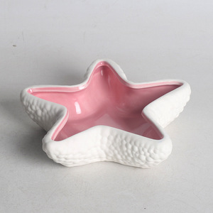Étoile de mer Bijoux Plat Plateau Céramique Aqua Shell Bibelot Plat Céramique Anneau Boucle D'oreille Clé Bol pour Entrée Table Anniversaire Fête À La Maison - Product Image 3