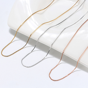 Bijoux fins, luxe, <span class=keywords><strong>or</strong></span> rose, <span class=keywords><strong>blanc</strong></span>, jaune, <span class=keywords><strong>chaîne</strong></span> <span class=keywords><strong>en</strong></span> <span class=keywords><strong>or</strong></span> <span class=keywords><strong>18</strong></span> <span class=keywords><strong>carats</strong></span> de 1 mm, collier, accessoires pour femmes - Product Image 1