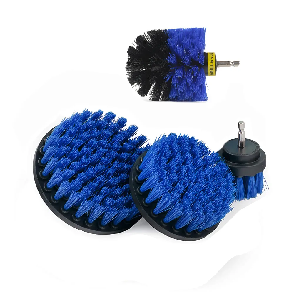 Blue color Drill Cleaning Brush nylon drill brush for Bathroom