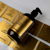 Autocollant Métallique Doré Personnalisé pour Flacon de Parfum, Étiquette Logo Métallique de Luxe en Aluminium