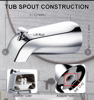 Robinet de bain moderne monocommande en laiton, encastré, avec compteur intégré, finition brossée, cartouche céramique durable, bec de sortie de baignoire souple