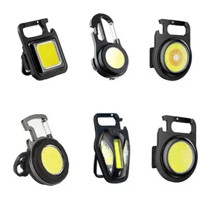 LLavero de luz Led COB magnético impermeable, Mini linterna de aluminio recargable, portátil, de bolsillo, para Camping y trabajo, 500 lúmenes