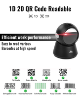 Escáner de Código de Barras de Escritorio de Alta Velocidad JR-T28, Sensor Automático de 360 Grados, Lector de Códigos QR 2D CMOS para Uso en Supermercados